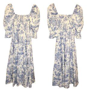 Nothing Fits But Tiered Midi Dress Size XS Toile Printed Cottagecore Maternity